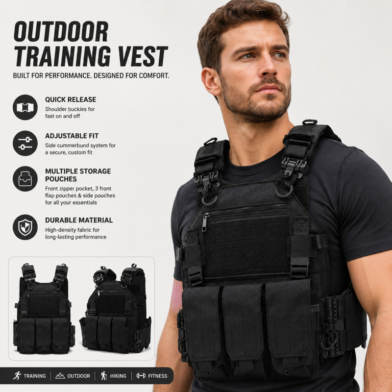 Outdoor Hunting Vest - Chaleco Táctico de Poliéster con Triple