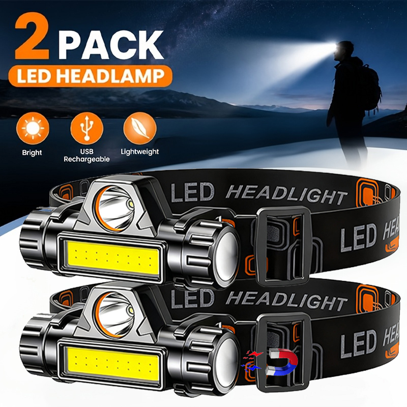 Outdoor Hunting Lights - Linterna frontal LED superbrillante, recargable, resistente