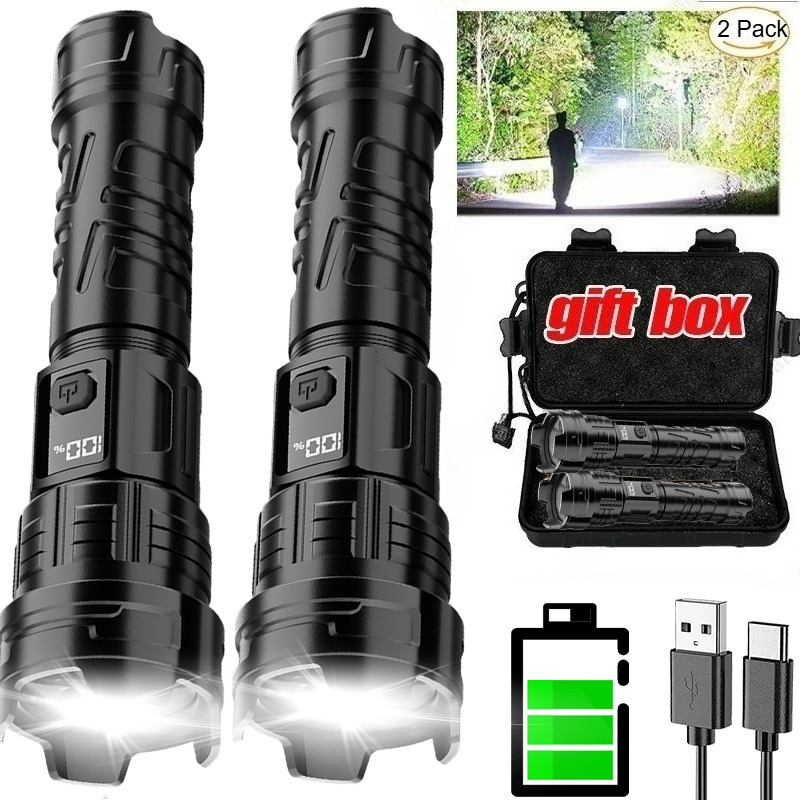 Outdoor Hunting Lights - Linterna LED superbrillante, linterna recargable por