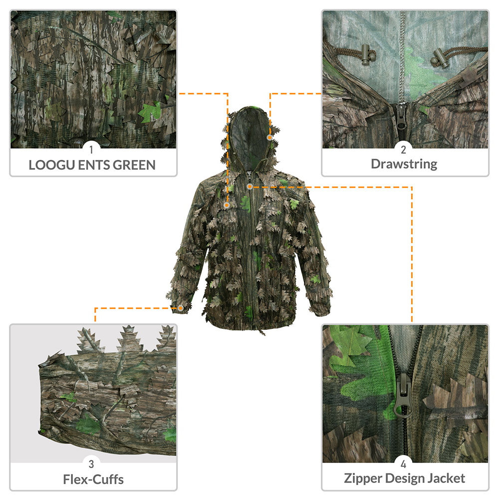 Traje de camuflaje de hojas bi - Ghillie Suit Woodland reseña y precio
