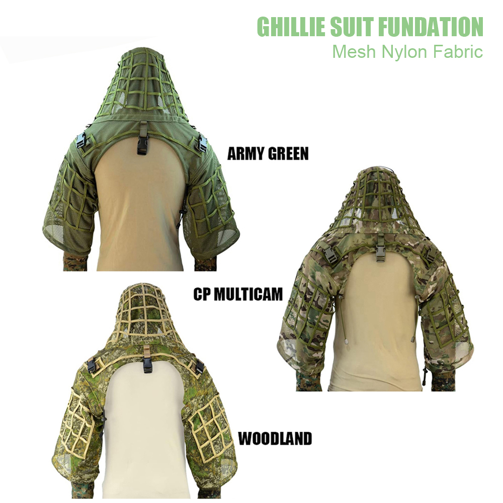 Base de traje Ghillie, Poncho  - Ghillie Suit Woodland reseña y precio