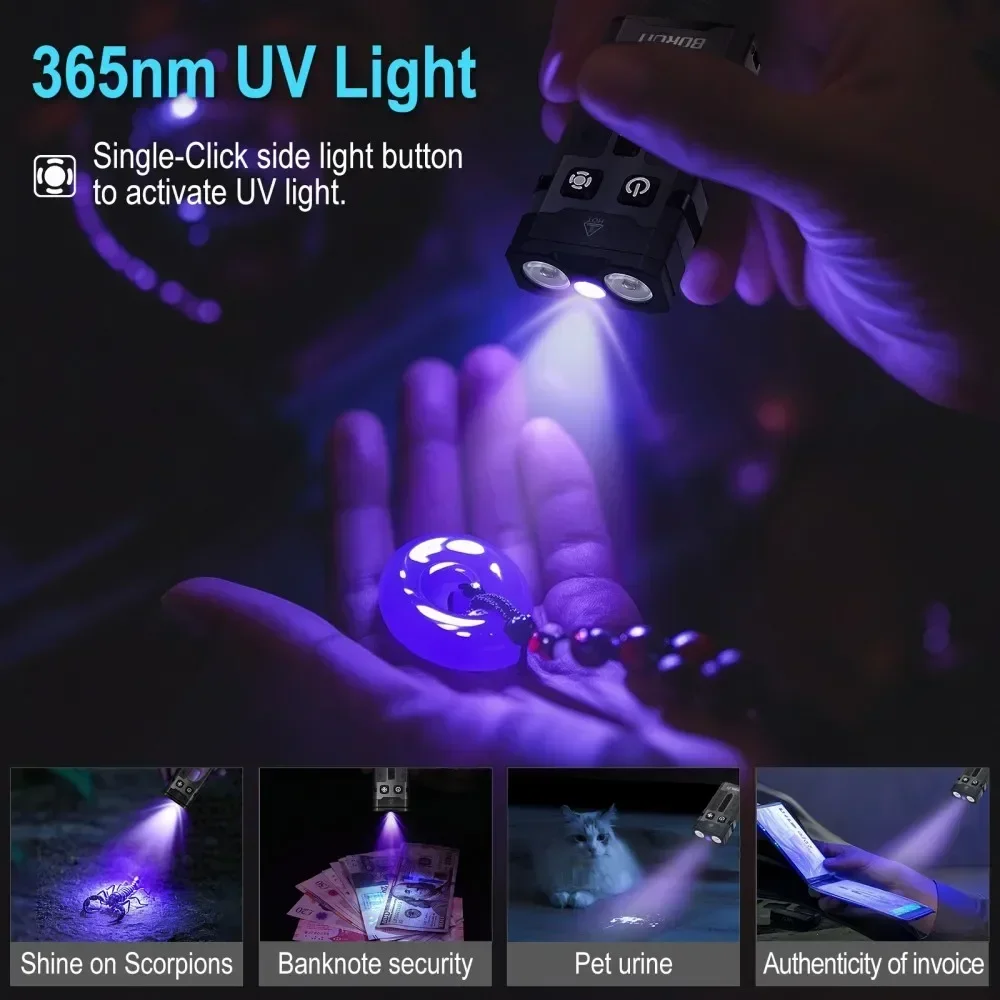 BORUiT EV20 1100LM EDC UV llav - Outdoor Hunting Lights reseña y precio