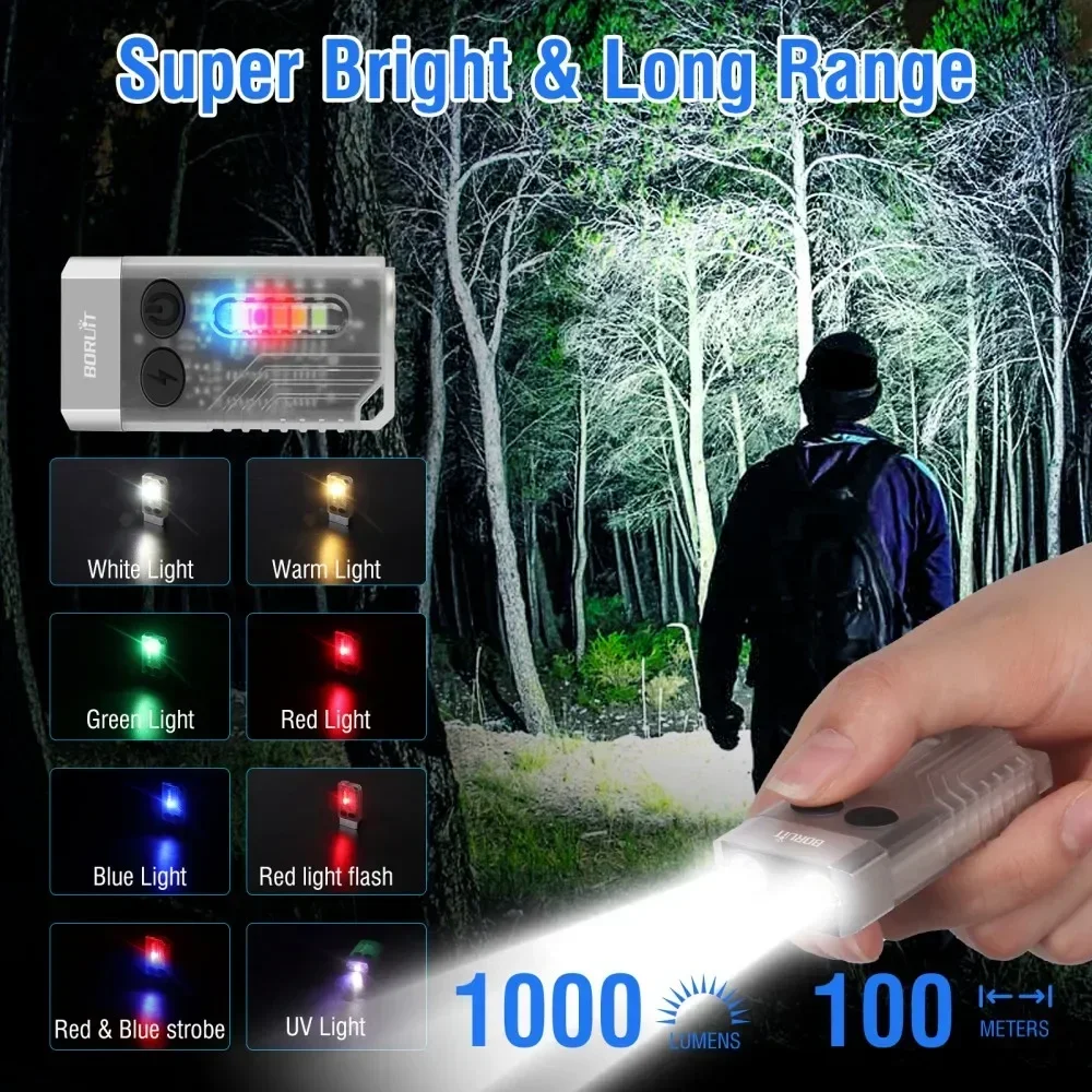 BORUiT V10 llavero UV LED EDC  - Outdoor Hunting Lights reseña y precio