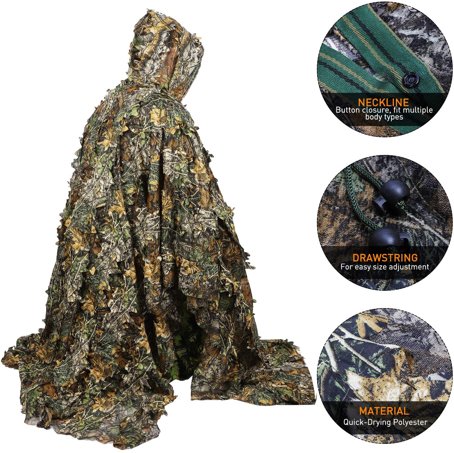 Poncho de camuflaje Ghillie, c - Ghillie Suit Woodland reseña y precio