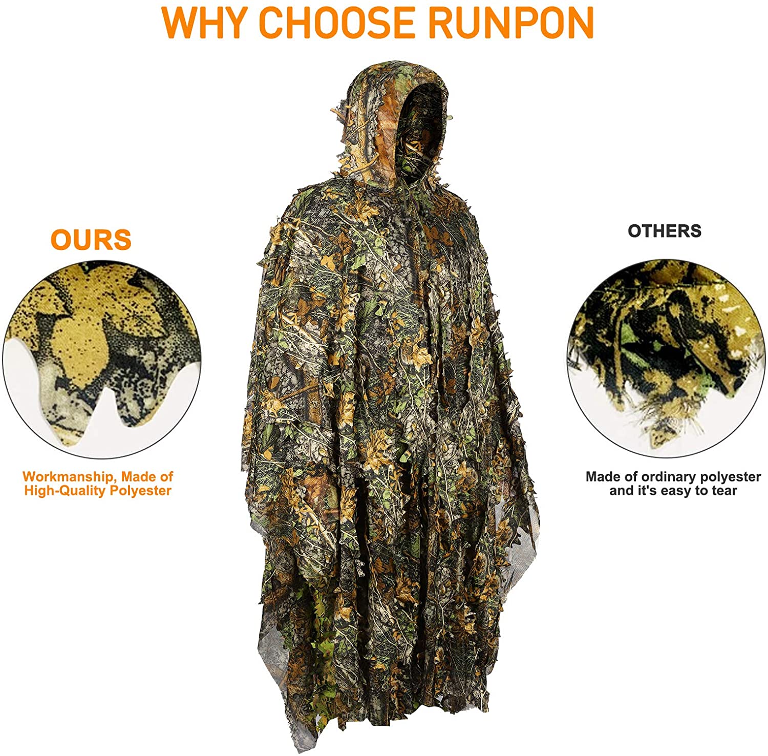 Poncho de camuflaje Ghillie, c - Ghillie Suit Woodland reseña y precio